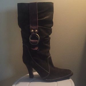 Womens Nine West suede heeled boot size 8.5